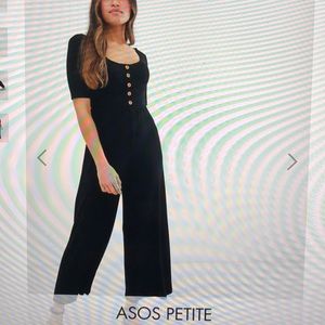 Petite short sleeve button front jumpsuit - NWOT